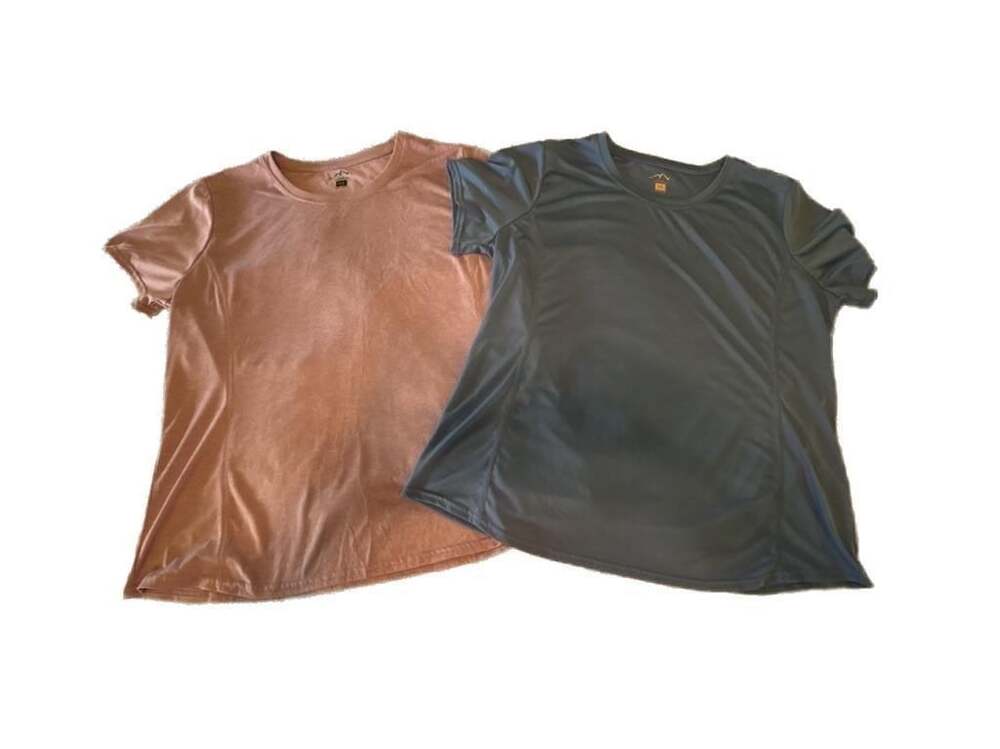 EUC Blue Mountain Athletic Short Sleeve T-Shirt (2-Pack), lavender & blue,  XL